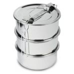 Biotech Çelik 3 Lü Sefer Tası Tek Kişilik Yemek Taşıma Kabı 12 Cm X 6 Cm