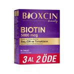 Bioxcin Beauty Biotin 5000 mcg 90 Tablet - 3 Al 2 Öde