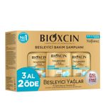 Bioxcin Besleyici Yağlar Şampuan 3 x 300 ml – Kuru ve Yıpranmış Saçlar İçin, 9 Çiçek Yağı, Pantenol ve BioComplex B11 İçerikli, Sülfatsız