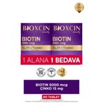 Bioxcin Biotin 5.000 Mcg 2 x 30 Tablet - Biotin Çinko 15 Mg Saç Ve Tırnak Vitamini 2 Li Avantajlı Set