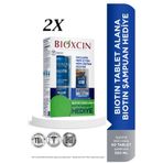 Bioxcin Biotin 5000 Mcg 60 Tablet Biotin Şampuan 300 ml Kofre 2 Kutu
