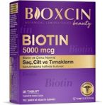 Bioxcin Biotin 5000 Mcg Takviye Edici Gıda 30 Tablet Kapsül İçeriği ile Türkiye Menşeli - Aromalı