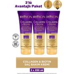 Bioxcin Collagen Biotin Hacim Verici Saç Bakım Kremi 250 ml 3 Adet