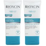 Bioxcin Hydra Karma ve Yağlı Ciltler İçin Nemlendirici Yüz Kremi 50 ml – Hyaluronik Asit, Çay Ağacı Yağı, Aloe Vera, İpek Proteini – Sebum Dengeleyici & Matlaştırıcı (2 paketi)