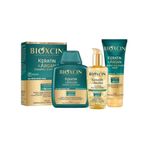 Bioxcin Keratin & Argan Onarıcı Şampuan( 300ml) + Keratin Argan Saç Bakım Yağı (150ml) + Saç Kremi (250ml)