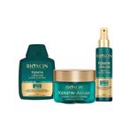 Bioxcin Keratin & Argan Şampuan (300ml) Onarıcı Saç Maskesi (225ml) + Sıvı Saç Kremi (150ml) 3'lü Set