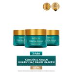 Bioxcin Keratin ve Argan Onarıcı Bakım 3x225 ml Saç Maskesi