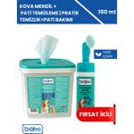 Bioxi ® Tüy ve Pati Hijyenik Temizleme Kova Mendil + Pati Temizleme Köpüğü 150 ml (2'li Paket) - Evcil Dostlarınız Için Pratik ve Etkili Temizlik