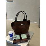 Bipanya Tarya Süet Kemer Detaylı Kadın Omuz Çantası BP-4830O - Acı Kahve