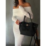 Bipanya Tarya Süet Kemer Detaylı Kadın Omuz Çantası BP-4830O - Siyah