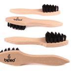 biped 4 adet krem fırçası, pota fırçası, ayakkabı fırçası, uygulama fırçası, sabit kıllar z2346 (4 x koyu)