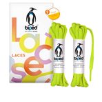 biped Laces 2 çift yırtılmaz polyester ayakkabı bağcığı, kadın, erkek ve çocuk ayakkabısı, spor ve koşu ayakkabısı için, oval 6 mm z2912 (#31 limon yeşili, 130 cm)
