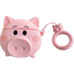 Bipower Airpods 1-2. Nesil Uyumlu Kılıf Cute Domuz Pembe - Renkli