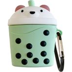 Bipower Airpods 1-2 Uyumlu Kılıf Bear Tea Yeşil - Renkli