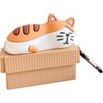 Bipower Airpods 1-2 Uyumlu Kılıf Uyuyan Kedi Turuncu - Renkli