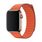 BİPOWER Apple Watch 38-40mm KRD6 Deri Bükme Kordon Turuncu