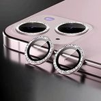 BİPOWER Binano Iphone 11/12/12 Mini Taşlı Pembe Kamera Koruyucu
