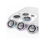 Bipower Binano Iphone 12 Pro Max Taşlı Gökkuşağı Kamera Koruyucu