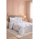 Bir Home Likya Jakarlı Fransız Dantelli Modern Çift Kişilik Yatak Örtüsü Takımı 240X250CM - Gri - 240 x 250 cm