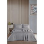 Bir Home Sarah Jakarlı Şönil Çift Kişilik Yatak Örtüsü 240X250CM - Gri - 240 x 250 cm