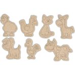 Bir Lazer Ahşap 7 Li Set Hayvanlar Boyama Eğitici Montessori Çocuk Gelişim Oyuncağı - Ahşap Desenli