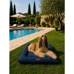 Bir Pati İzi Kedi ve Köpek Yer Minderi Outdoor Su Geçirmez Üst Kalite Tüy ve Leke Tutmaz %100 Boncuk Elyaf Kaydırmaz Taban Kedi ve Köpek Yatağı - Lacivert