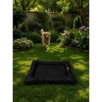 Bir Pati İzi Kedi ve Köpek Yer Minderi Outdoor Su Geçirmez Üst Kalite Tüy ve Leke Tutmaz %100 Boncuk Elyaf Kaydırmaz Taban Kedi ve Köpek Yatağı - Siyah - XL