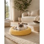 Bir Pati İzi Peluş Ponçik Wellsoft Rahat Yumuşak Kaydırmaz Taban %100 Boncuk Elyaf Kedi ve Köpek Yatağı ve Minderi - Sarı