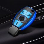 Bir Stil Mavi Mercedes Benz E Sınıfı W204 W212 W176 Glc Cla Gla Araba Aksesuarları Için Deri Tpu Araç Anahtarlık Kılıfı Kapak Koruyucu - Sıcak (Yurt Dışından)
