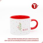 Bir Tasarım Kokina Çiçeği Isimli Sweet Fincan - Kırmızı