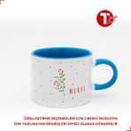 Bir Tasarım Kokina Çiçeği Isimli Sweet Fincan - Mavi