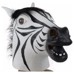 Bir Zebra Maskesi Lateks Tam Kafa Zebra Maskesi Cadılar Bayramı Gerçekçi Süslü Elbise Parti Hayvan Cosplay Karnaval Kostüm Aksesuarları Tiyatro Sahne (Yurt Dışından) - Renkli - Yok