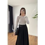 BİRCANÇİL Junak Beyaz Transparan Bisiklet Yaka Bluz/Body