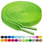 Birch 27 Renkli Ayakkabı Bağcığı Düz 5/16 inç 4 Farklı Uzunlukta Ayakkabı Bağcıkları, Anahtar Limon, 37"(94cm) M