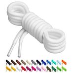 Birch Spor Ayakkabılar için Yuvarlak Ayakkabı, Spor Ayakkabı Bağcığı, Atletik Ayakkabı Bağcığı, Beyaz, 37" (94cm) M