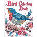 Bird Coloring Book: Bird Zentangle Among Cherry Blossoms