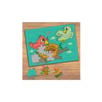 BIRD04 Renkli Kuş Yuvası Aile Çocuklara Özel Puzzle Yapboz Tablo