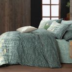 Birdie King Size (Battal Boy) %100 Pamuk Flanel (Pazen) Nevresim Takımı Yeşil - 240 x 220 cm
