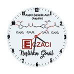 Biresimden Eczacıya Hediye Aspirin Temalı Isimli Cam Duvar Saati