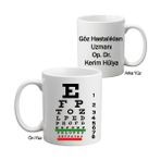 Biresimden Göz Doktoruna Hediye Isimli Kupa Bardak - Beyaz - Renkli