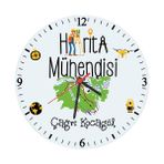 Biresimden Harita Mühendisine Isim Baskılı Duvar Saati