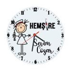 Biresimden Hemşireye Hediye Isimli 14 Mart Cam Duvar Saati