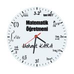 Biresimden Matematik Öğretmenine Cam Duvar Saati 29 cm
