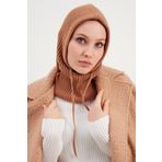 Birgül Camel Balaclava Fitilli Triko Örgü Bere Başlık