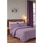 BİRHOME Lizzy Pano Şönil Çift Kişilik Yatak Örtüsü 240x250cm (mürdüm)
