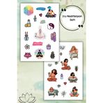 Birikiyedi 2'Li Meditasyon Sticker Set Etiket Bullet Journal/Defter/Matara/Telefon İçin Uygun