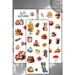 Birikiyedi 3 'Lü Sonbahar Temalı Sticker Seti Ajanda, Defter, Planlayıcı,Bullet Journal/Scrapbook Için Sticker
