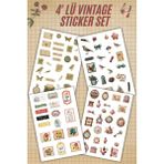 Birikiyedi 4 Sayfa Vintage Sticker - Ajanda Journal Scrapbook Valiz Telefon Laptop Için Etiket - Çok Renkli