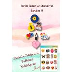 Birikiyedi 7'li Jibbitz Terlik Süsü Dolar,nazar Boncuğu,bisiklet,manifest,zenginlik Temalı