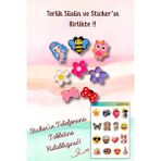 Birikiyedi 8'li Jibbitz Terlik Süsü Çiçek,deniz Kızı,arı,baykuş,renkli Kurdele Temalı